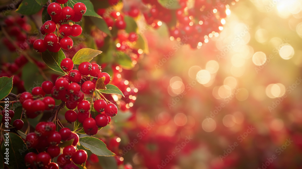 Obraz premium A close up of red berries on a tree