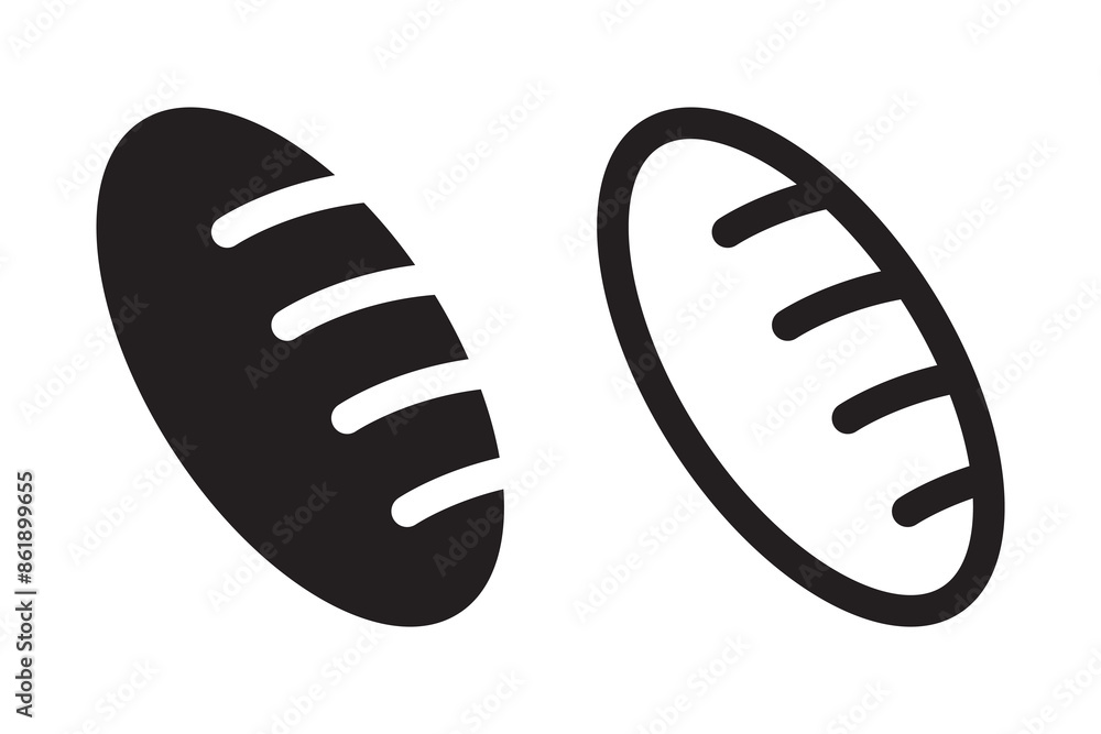 Bread icon, bread loaf icon. Bread icon, bread loaf icon.