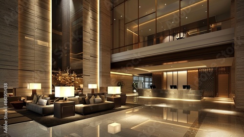 modern lobby interior design, Contemporary Reception Counter Design. Stylish and Functional Lobby Area with Modern Interior