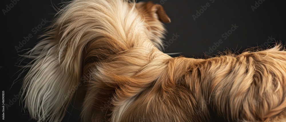 Naklejka premium Detailed view of a dogs wagging tail, with copy space