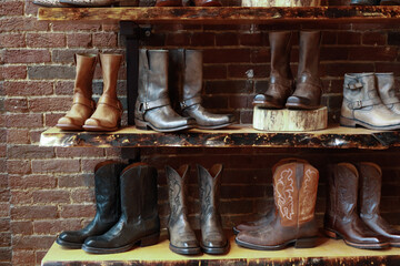 Fotobehang Muziekwinkel Cowboylaarzen in winkel Nashville  © Tamara Sales 