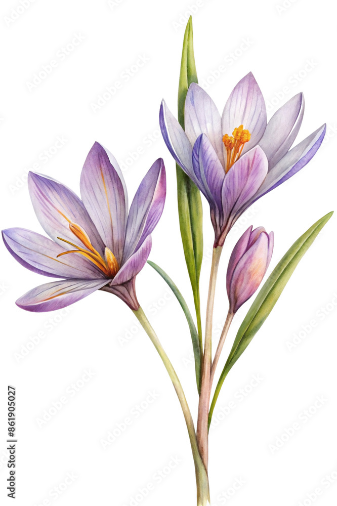 Saffron (Crocus) isolated on white and transparent background, old botanical illustration. PNG Saffron (Crocus) isolated on white and transparent background, old botanical illustration. PNG