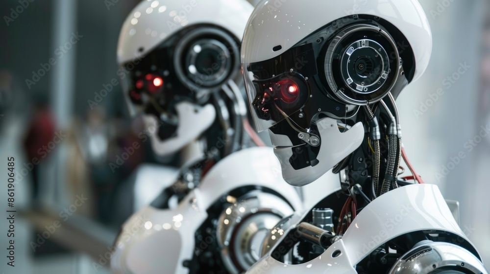 A high-tech robot, with humanoid appearance and artificial intelligence, can talk and interact with people A high-tech robot, with humanoid appearance and artificial intelligence, can talk and interact with people