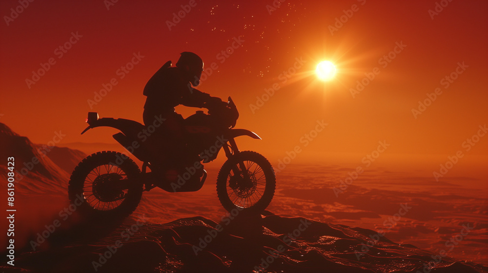 silhouette of a biker silhouette of a biker