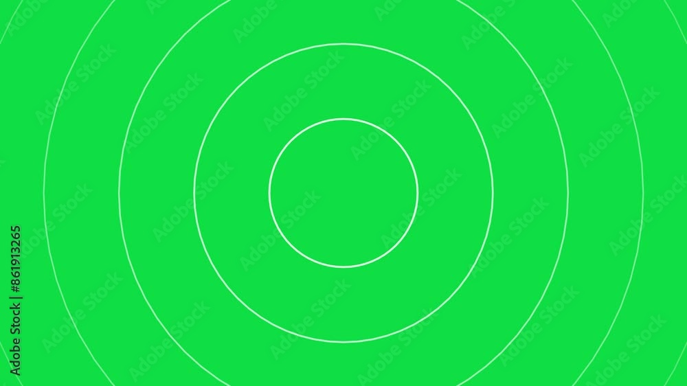 White and black radial circle waves loop from the center on chroma key green screen alpha channel background White and black radial circle waves loop from the center on chroma key green screen alpha channel background
