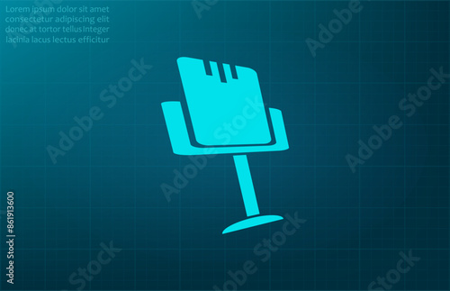 Vector illustration, blue background.