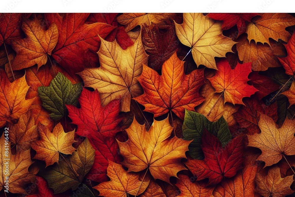 Fototapeta premium richly textured background composed of autumn leaves