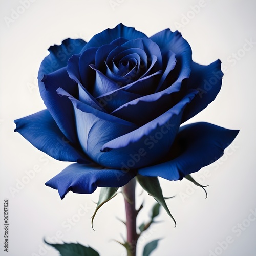 Isolated single blue rose background