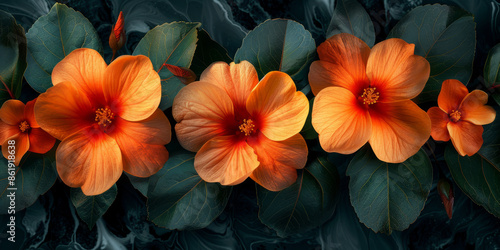 Wallpaper Mural panel wall art, wall decoration, marble background with flowers designs Torontodigital.ca