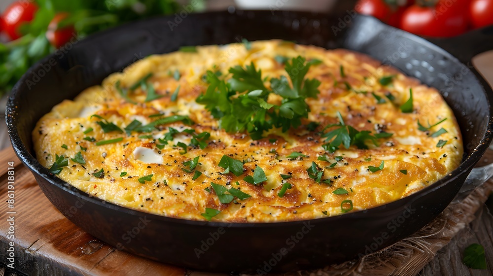 Omelet with paprika, tomato and herbs Omelet with paprika, tomato and herbs