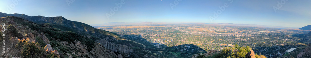 Aerial Panoramic View of Ogden City Utah and Mountain Range Aerial Panoramic View of Ogden City Utah and Mountain Range