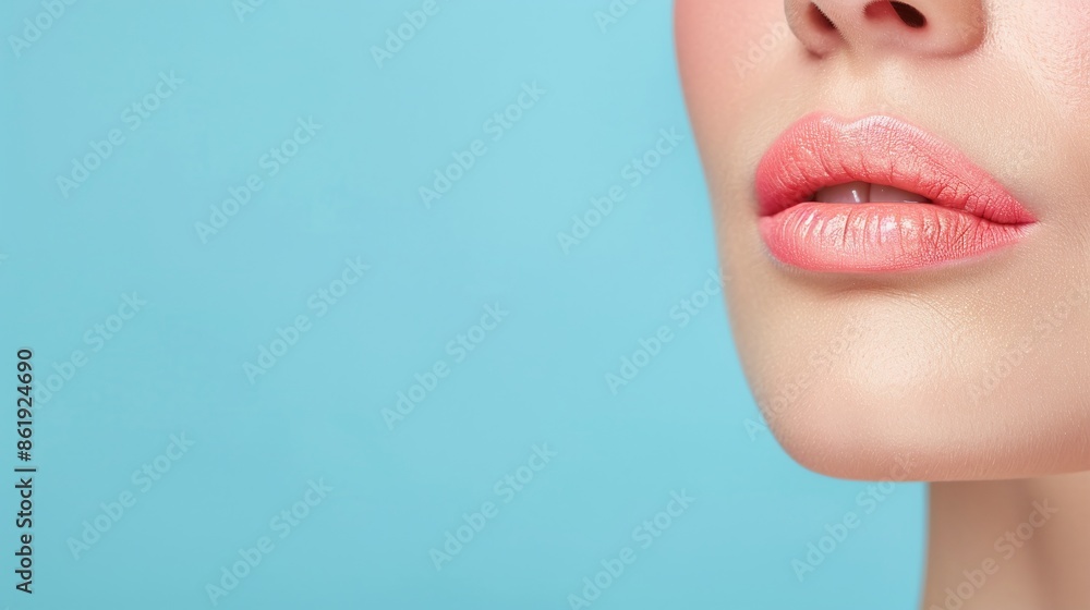 Close-Up of Natural Lips on Blue Background, Soft and Nude Lip Color, Beauty and Makeup Concept, Minimalist and Elegant Look, Focus on Natural Lips, Blue Themed Portrait
Close-Up of Natural Lips on Blue Background, Soft and Nude Lip Color, Beauty and Makeup Concept, Minimalist and Elegant Look, Focus on Natural Lips, Blue Themed Portrait