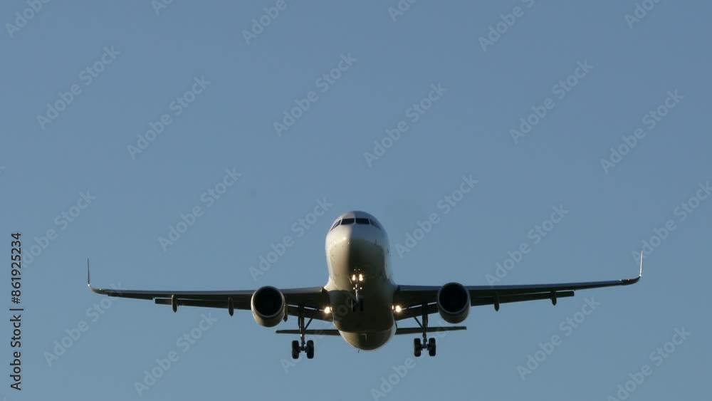 Modern Commercial Airplane Taking Off on a Sunny Day Modern Commercial Airplane Taking Off on a Sunny Day