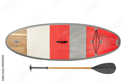 Stand up Paddleboard with oar for SUP surfing photo