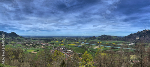 Blick vom Petersberg (Kleiner Madron) über Brannenburg ins Inntal, Bayern, Deutschland photo