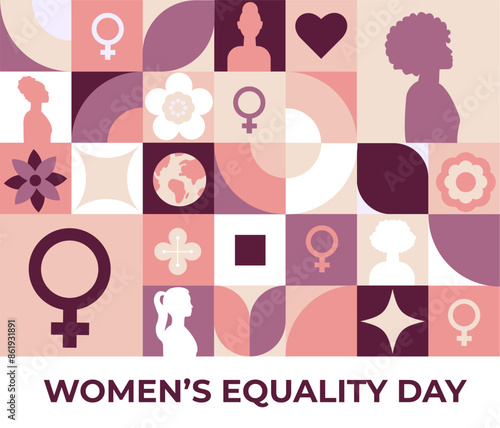 B poster History of Women's Equality Day in the United States, August 26. Holiday concept. Template for background, banner, card, poster with text inscription. Vector illustration EPS10
