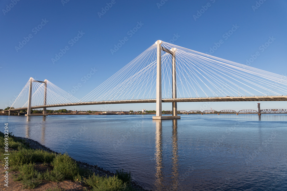 Naklejka premium Cable Bridge Kennewick Washington