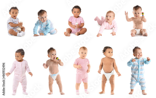 Set of cute babies isolated...