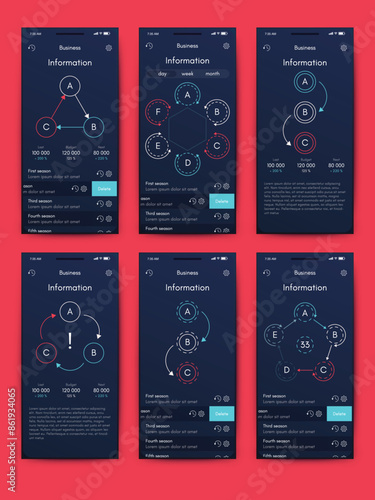 Vector graphics infographics with mobile phone. Template for creating mobile applications, workflow layout, diagram, banner, web design, business reports