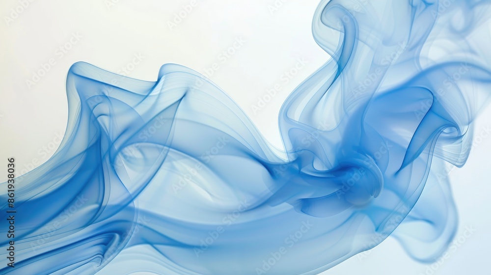 Blue smoke swirling on a white surface Blue smoke swirling on a white surface
