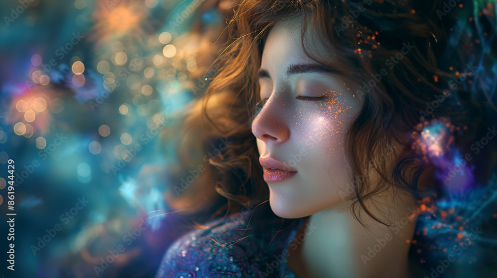 Beautiful woman as a lucid dream goddess Beautiful woman as a lucid dream goddess