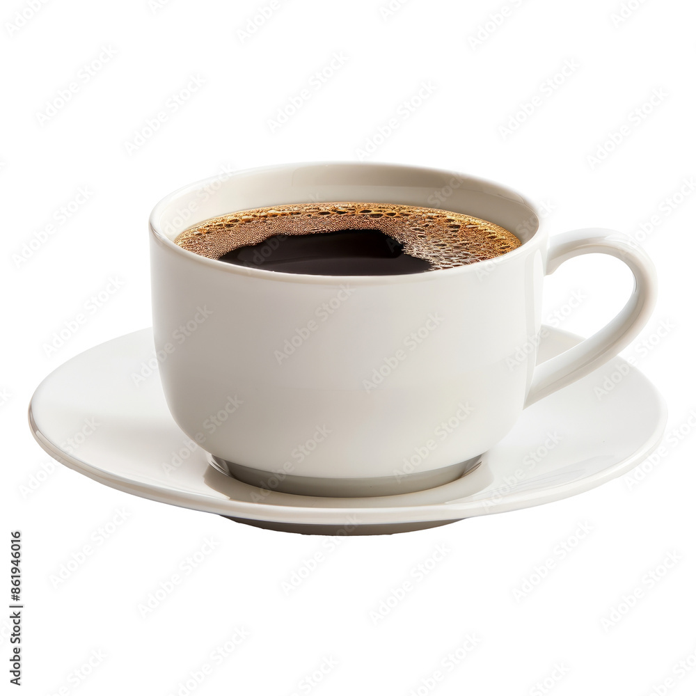 custom made wallpaper toronto digitalFreshly brewed coffee in white cup and saucer. Aromatic cup of freshly brewed coffee served in a white cup and saucer on a white background. Perfect for breakfast, cafe, or beverage concepts.