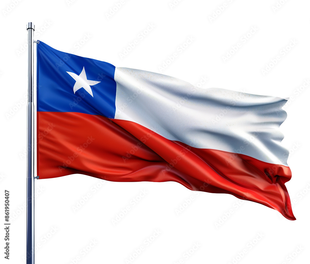 Naklejka premium Flag of Chile isolated on transparent background