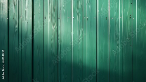 detailed shot of vinyl siding in a vibrant kelly green, with a subtle sparkle of frost under the morning sun photo