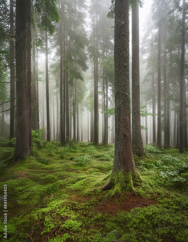 Obraz premium Amazing photos of dense and beautiful forests, showing an atmosphere full of green and lush trees.