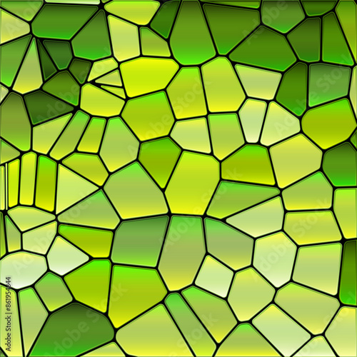abstract vector stained-glass mosaic background - green