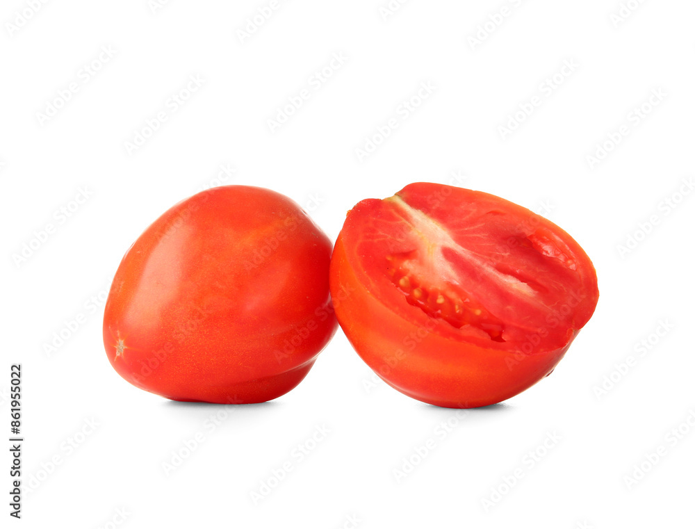 Fresh ripe tomatoes on white background Fresh ripe tomatoes on white background