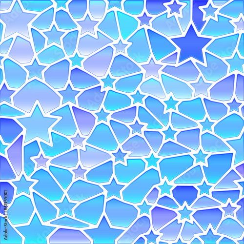 abstract vector stained-glass mosaic background - blue and violet