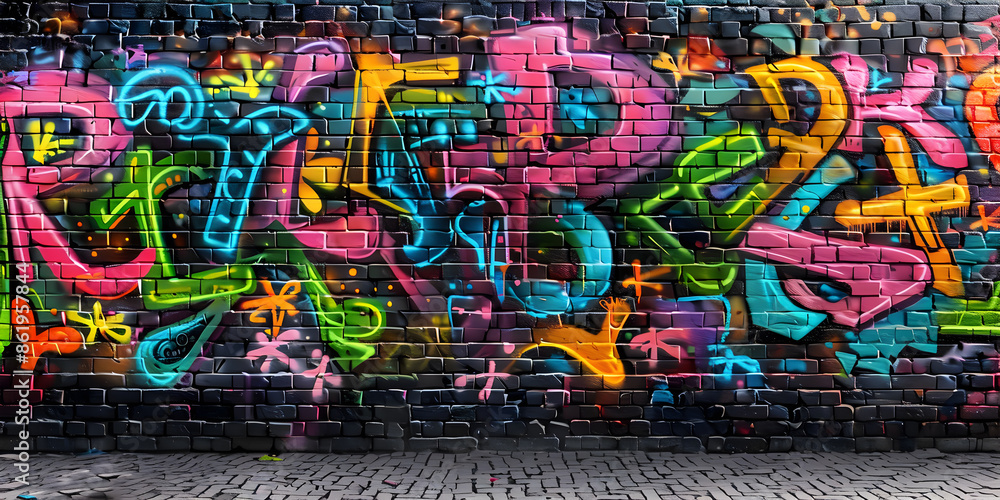 Fototapeta premium Bright graffiti on the wall