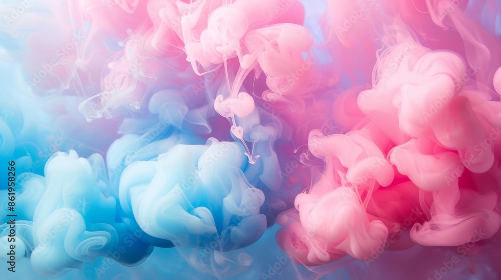 Fototapeta premium Pastel colored smoke clouds in abstract background