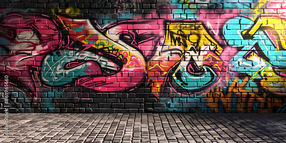 Fototapeta premium Bright graffiti on the wall