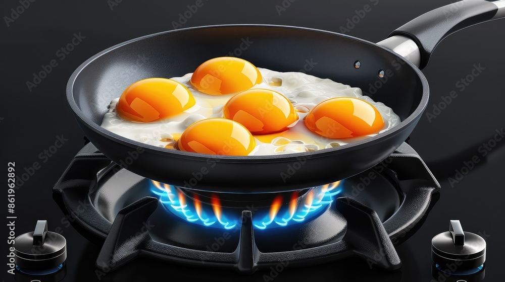 Delicious Morning: Scrambled Eggs on a Gas Stove Delicious Morning: Scrambled Eggs on a Gas Stove