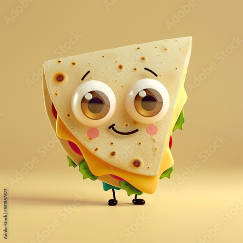 Cute Cartoon Quesadilla Cha...