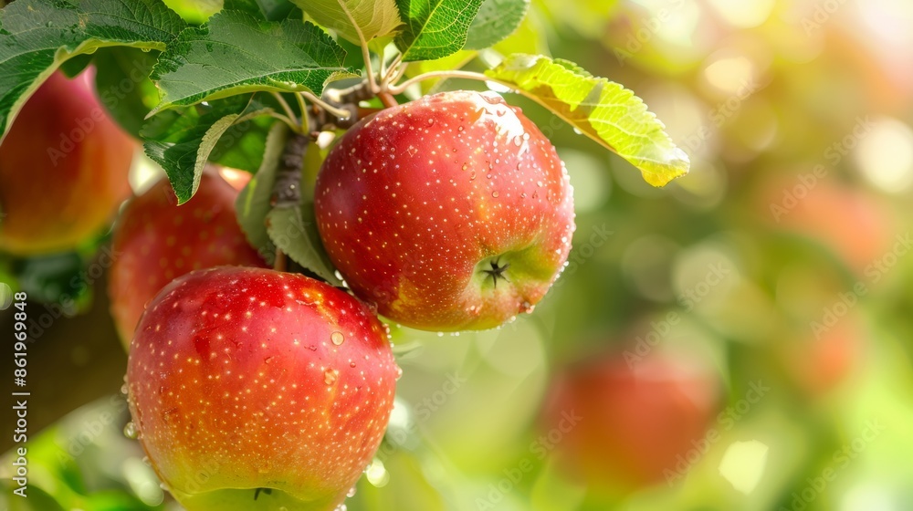 Ripe apples on a tree branch Ripe apples on a tree branch