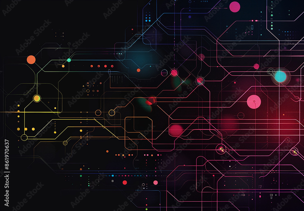 Obraz premium Abstract Technology Network Background Illustration