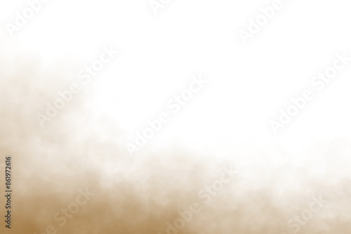 Dust and sand clouds on transparent background. Realistic dust clouds. Brown crumbly ground smoke effect, environmental pollution. Vector design element

