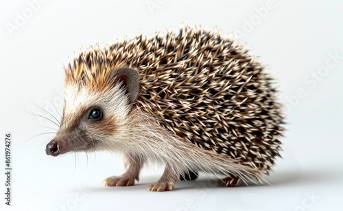 A Close Up Of A Brown And White Hedgehog On A White Background