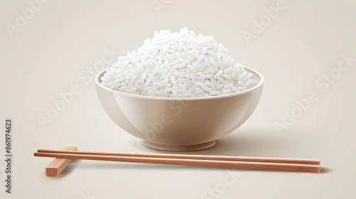 Rice Bowl and Chopsticks vector