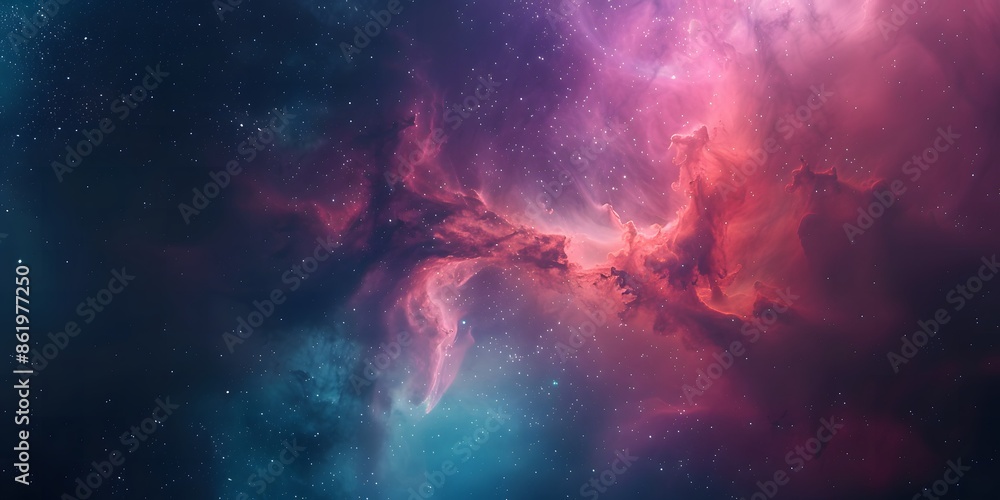 Fototapeta premium Colorful Space Scene for Fantasy Design
