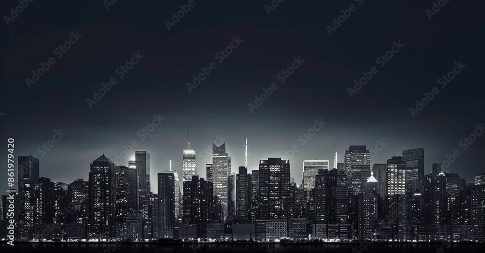 Night cityscape with illuminated skyscrapers and urban skyline. Perfect for urban, architecture, and night photography themes Night cityscape with illuminated skyscrapers and urban skyline. Perfect for urban, architecture, and night photography themes