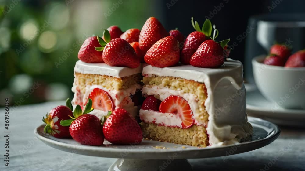 cake with strawberries cake with strawberries