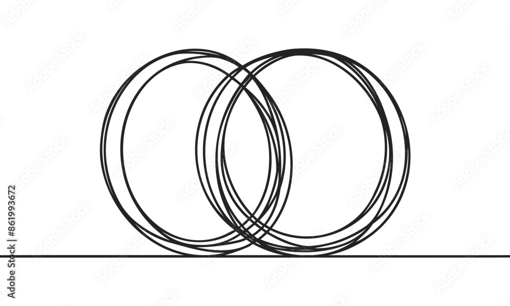 Wedding rings line art vector illustration Wedding rings line art vector illustration