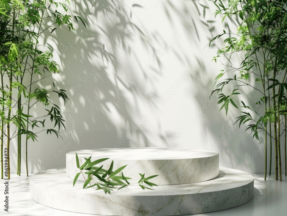 White pedestal with plant White pedestal with plant