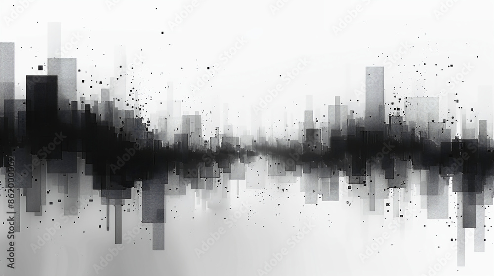 black and white abstract background in the form of a stack of boxes with a flat design and a white background. black and white abstract background in the form of a stack of boxes with a flat design and a white background.