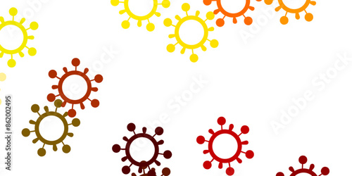 Light green, red vector template with flu signs.