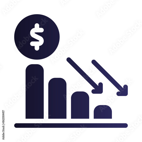 deflation flat gradient icon